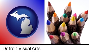 Detroit, Michigan - colored pencils