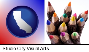 Studio City, California - colored pencils