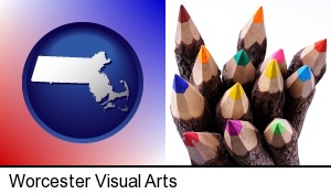 Worcester, Massachusetts - colored pencils