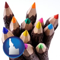 colored pencils - with Idaho icon
