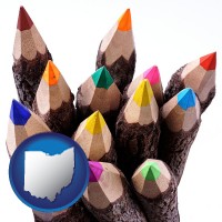 colored pencils - with Ohio icon