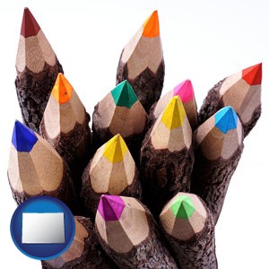colored pencils - with Colorado icon