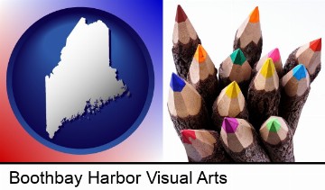colored pencils in Boothbay Harbor, ME